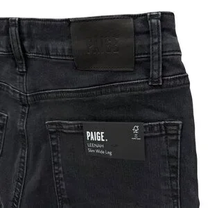 PAIGE Women's Leenah High Rise Wide Leg Jeans - Blacktop Destructed Vintage Wash Denim